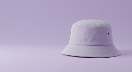 Fototapeta premium Lilac Bucket Hat on Matching Background, Minimalist Fashion