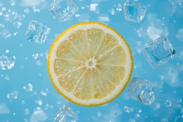 Chilled citrus with a frosty core symbolizing refreshing coolness