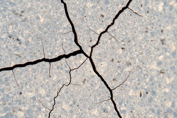 Obraz premium Macro shot of a cracked surface texture