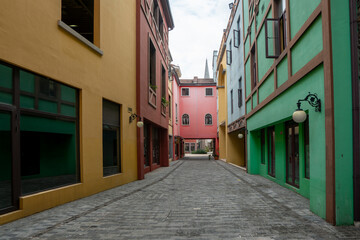 Streets of Gothic style architecture town