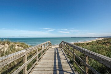 Deck with doodles by the seaside