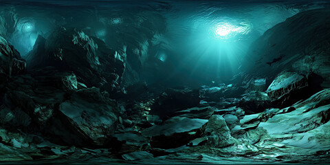 Exploring underwater caves ocean depths photography ethereal light