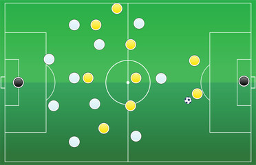 Soccer strategy field, football game tactic app illustration © meddesigner