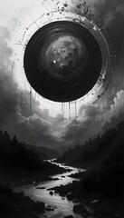 Abstract art of moon