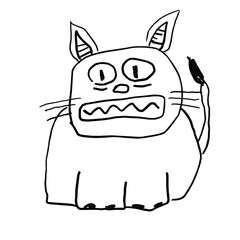 fun cute cat kids hand drawing