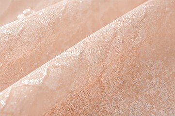 Fototapeta premium Close-up of delicate lace showcasing fine mesh and gentle sparkling highlights, emphasizing the fabric's intricate texture and refined pattern.