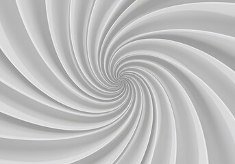 Fototapeta premium Abstract white spiral vortex pattern with depth and motion
