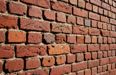 Fototapeta premium Red Brick Wall with Mortar Lines