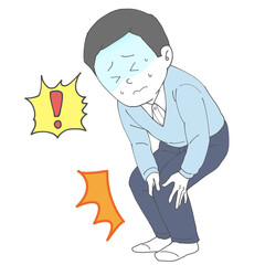 膝が痛い男性3　青ざめる