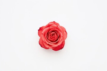 Fototapeta premium Pink coral flower against a white backdrop