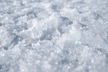 Fototapeta premium Detailed view of soft, freshly fallen snow with a snowdrift