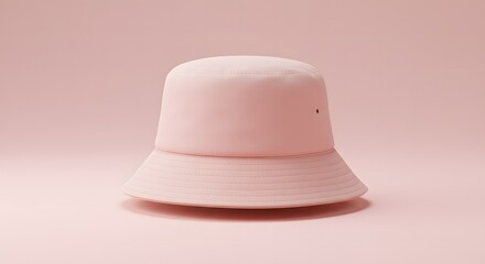 Fototapeta premium Pink Bucket Hat - Fashionable Headwear Accessory