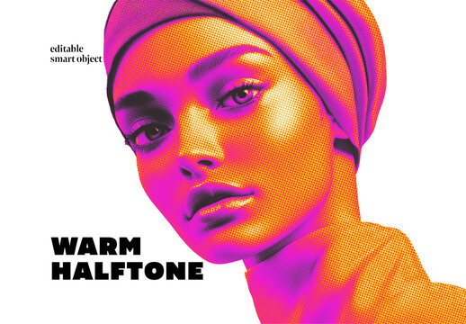 Warm Halftone Photo Effect