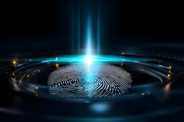 Biometric Security Concept With Fingerprint Design, Digital Privacy Protection, Secure Identification, Advanced Technology Solutions