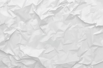 Wrinkled white paper surface seen from above, featuring texture and abstract pattern