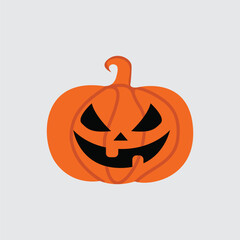 Spooky Pumpkin: a carved pumpkin, with a classic grinning face, standing as a perfect symbol of Halloween. A festive and seasonal holiday image, capturing the spirit of Halloween.