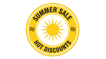 Bold circular yellow artwork showcasing a bright sun emblem, perfect for highlighting exceptional seasonal price reductions and attractive limited-time offers