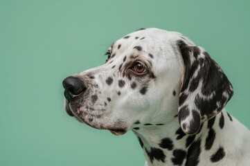 Detailed close-up of a spotted dog