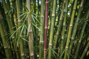 Detailed view of the Fargesia rufa Green Panda bamboo species