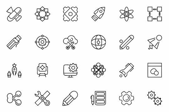 Collection of modern business and technology icons, perfect for presentations, websites, and innovative digital designs, ready to enhance any project.