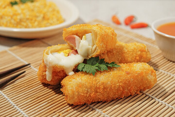Delicious Crispy Fried Risoles with Ham Egg Filling Food