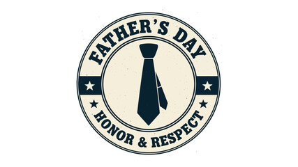 A vintage-inspired emblem design celebrating Father's Day with a classic necktie silhouette, honoring paternal bonds and respect