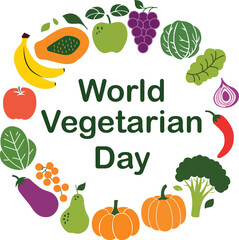 World Vegetarian Day Vector Design