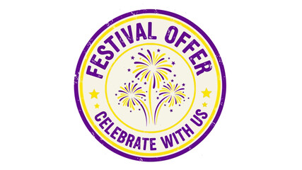 Vibrant graphic badge for special seasonal sales and promotional offers, adorned with festive fireworks to symbolize celebration and exclusive discounts