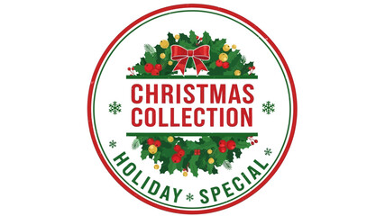 Celebrate the festive season with a special holiday collection, featuring a beautifully designed Christmas wreath, perfect for seasonal promotions and joyful events