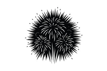 Illustration of black fireworks, perfect for celebrations, events, and festive designs with a modern touch