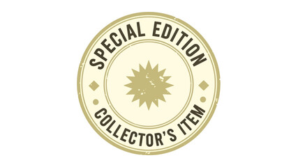 Vintage-inspired circular emblem graphic featuring 'Special Edition Collector's Item' text and a starburst icon, ideal for marking exclusive products or premium content