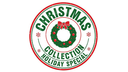 Festive Holiday Wreath Graphic Design for Seasonal Promotion and Celebration, a Decorative Round Emblem for Winter Events and Gifting Solutions