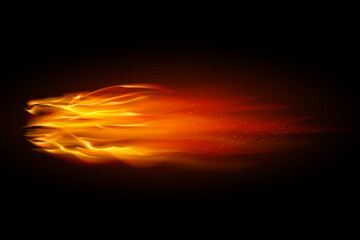Abstract Fire Flame Motion Effect on Black Background