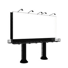 Obraz premium Minimalist high-angle shot of a large rectangular billboard with a blank white display transparent background