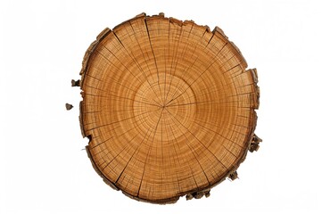 Obraz premium Log Cross-Section Revealing Growth Rings