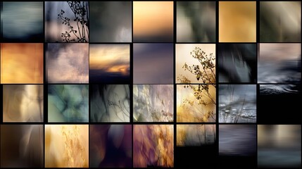 Grid of soft-focus abstract photos