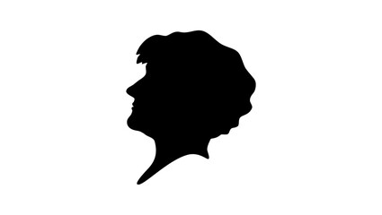 Edith Nesbit portrait, black isolated silhouette