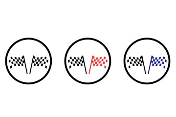 Set of Race flags icons,