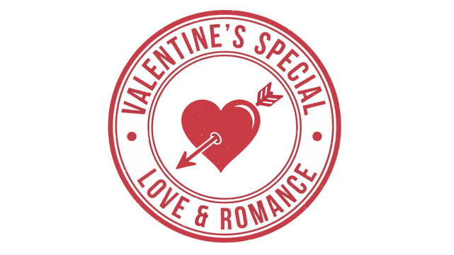 Elegant distressed circular emblem representing deep affection and romantic sentiments, showcasing a classic pierced heart symbol, perfect for heartfelt design projects