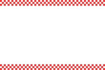 Checkered pattern frame, red checkered background