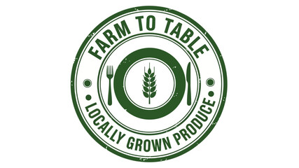 Artisanal Circular Farm to Table Emblem Promoting Locally Sourced Produce and Sustainable Gastronomy with Rustic Cutlery and Wheat Design