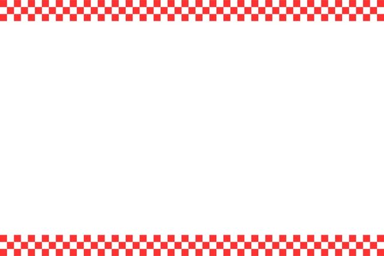 Checkered pattern frame, red checkered background