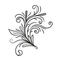 Decorative floral vector ornament on white background