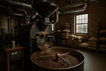 Industrial coffee roasting process