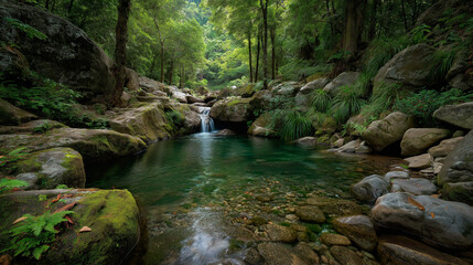 Obraz premium small waterfall in the forest