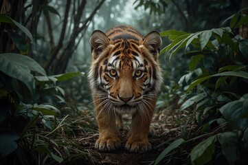 Obraz premium Majestic tiger stalking its prey