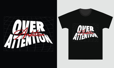 Fototapeta premium Ambition over attention bold typographic design for apparel and merchandise vector