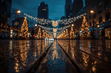 Fototapeta premium Stunning nighttime bokeh effect