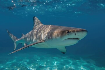 Fototapeta premium Sphyrna tiburo, commonly referred to as the shovel-nosed shark