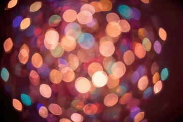 Obraz premium Festive glowing orbs blurring against a colorful backdrop